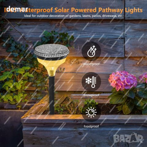 ECOWHO LED Соларни лампи за градина, 4 броя, снимка 4 - Соларни лампи - 43773742