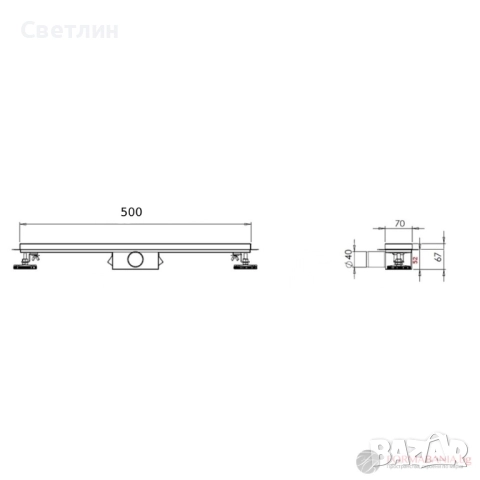 Иноксов Линеен сифон 50см, снимка 2 - ВИК - 52810044