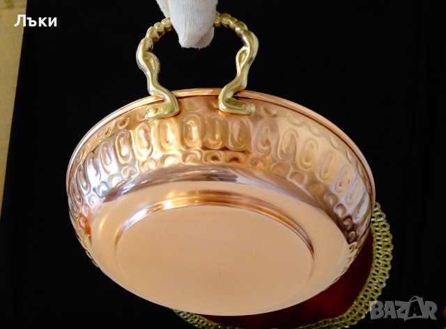 Меден съд,меден тиган,бронзови дръжки,релеф. , снимка 9 - Антикварни и старинни предмети - 43845853