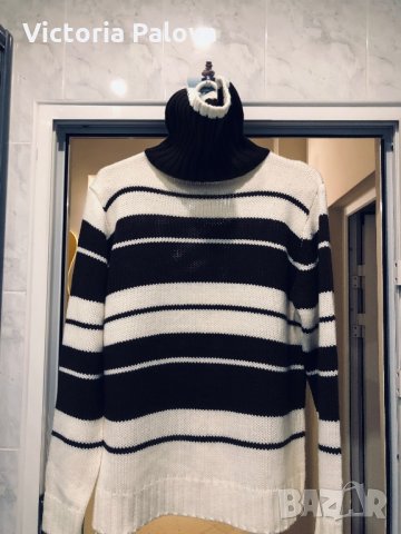 Красив пуловер с модерна яка, снимка 4 - Блузи с дълъг ръкав и пуловери - 27163195