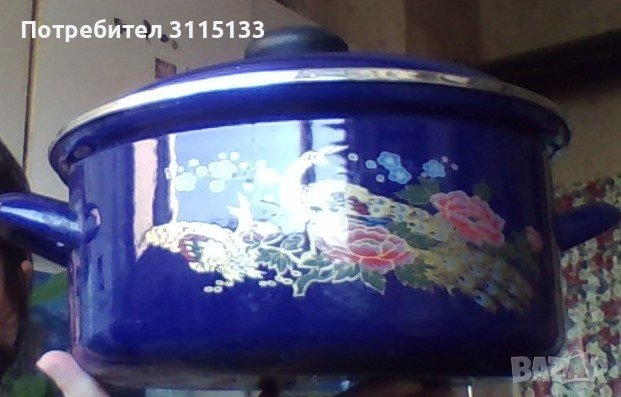 Индукционна Емайлирана тенджера с декор , снимка 4 - Съдове за готвене - 37916500