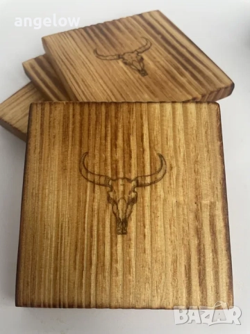 Сет от 4 гравирaни подложки за чаши, снимка 2 - Аксесоари за кухня - 52505521