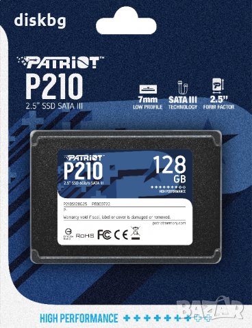 SSD диск 128GB Patriot P210 2.5" SATA 3 - Нов твърд диск, запечатан 