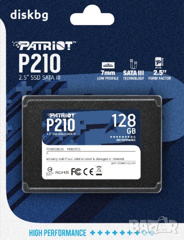 SSD диск 128GB Patriot P210 2.5" SATA 3 - Нов твърд диск, запечатан , снимка 1 - Твърди дискове - 34838551