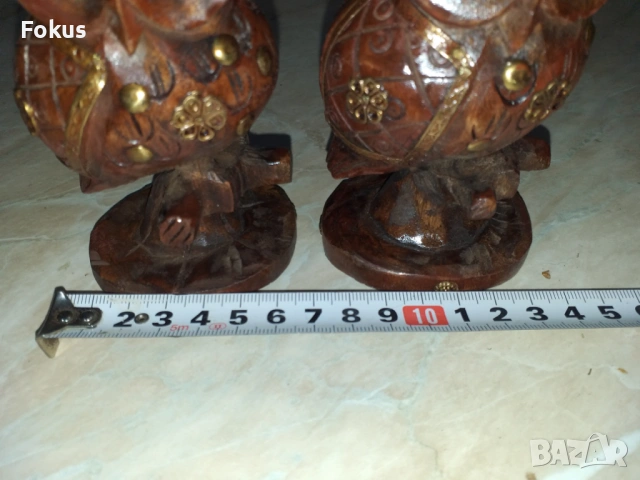 Лот бухалчета сови дърво и месинг, снимка 6 - Антикварни и старинни предмети - 53355928