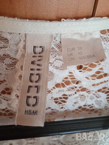 Бяла дантелена рокля НМ, снимка 3 - Рокли - 43549683