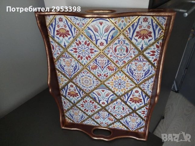 Продавам ръчно декорирани подноси, снимка 2 - Декорация за дома - 43284082