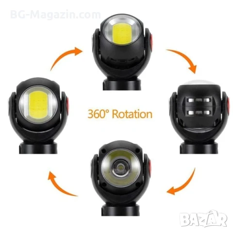 Мощен LED акумулаторен работен фенер с червена светлина за лов риболов къмпинг палатка аварии кола, снимка 5 - Къмпинг осветление - 51027718