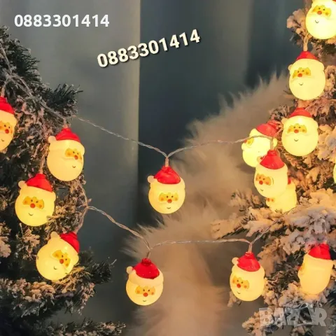 Коледни лампички Украса Дядо Коледа , снимка 4 - Декорация за дома - 48021610