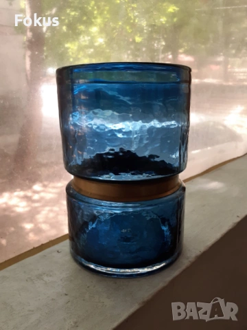 Прекрасна голяма синя ваза, снимка 5 - Антикварни и старинни предмети - 53422404