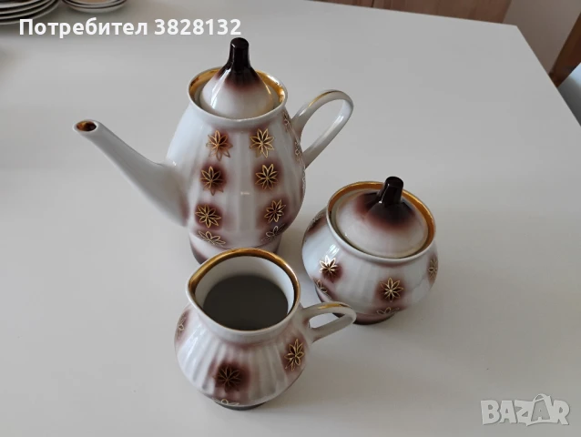 винтидж чайник, захарница и латиера от МФЗ, снимка 2 - Други ценни предмети - 51063457