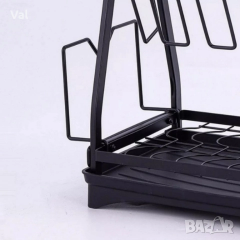 Пластмасов елегантен сушилник за съдове на две нива, снимка 5 - Аксесоари за кухня - 52405494