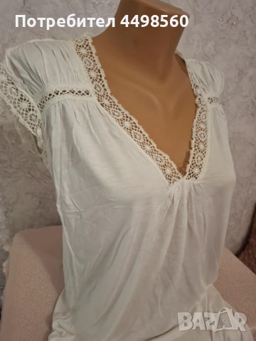 ZARA Бяла Тениска, снимка 2 - Тениски - 51116971