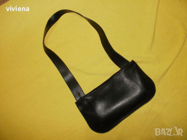 Малка черна нова чанта естествена кожа, снимка 1 - Чанти - 38209395