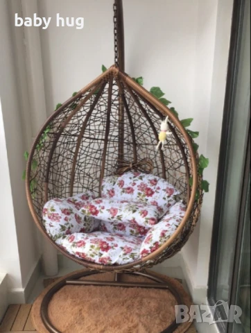Градинска люлка от ратан, снимка 2 - Градински мебели, декорация  - 50986896