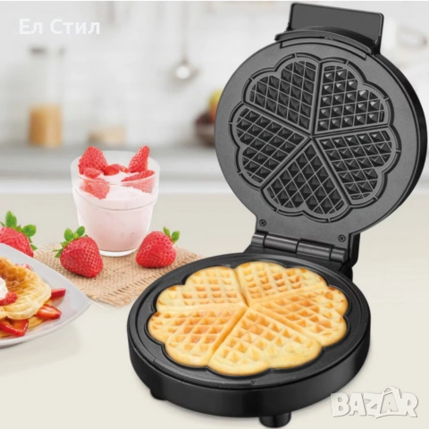 Гофретник с терморегулатор и незалепващи плочи – перфектни гофрети всеки път, снимка 4 - Гофретници - 53585867