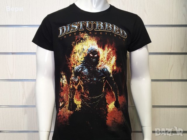 Нова мъжка тениска с дигитален печат музикалната група DISTURBED , снимка 3 - Тениски - 27819658