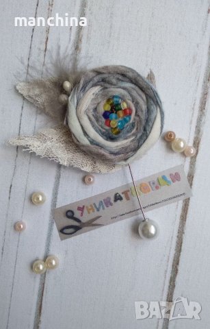 Текстилна брошка, снимка 6 - Други - 37842407