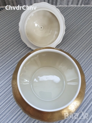 Rosenthal Bahnhof Selb бижутерка 14см/Розентал Чипъндейл стара немска порцеланова кутия с капак, снимка 6 - Антикварни и старинни предмети - 46930773