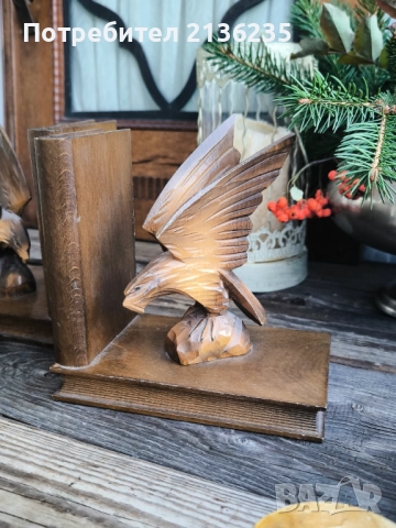 Дървени стопери за книги Орли, снимка 9 - Антикварни и старинни предмети - 52817506