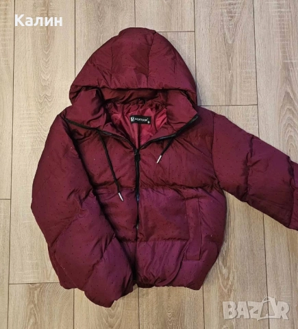 Дамски якета с камъчета и качулка - три цвята - 69 лв.