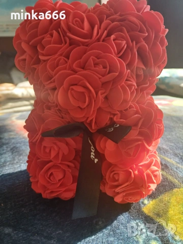 Мече от рози., снимка 4 - Подаръци за жени - 53142264