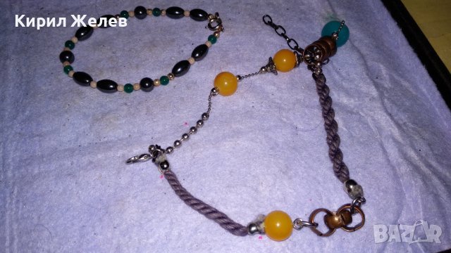 ДВЕ ФЕШЪН - АРТ ХЕНД МЕЙД НЕЖНИ ГРИВНИ от ПОЛУСКЪПОЦЕННИ КАМЪНИ ХЕМАТИТ ТОПАЗ и Др. 34317, снимка 3 - Гривни - 38949770