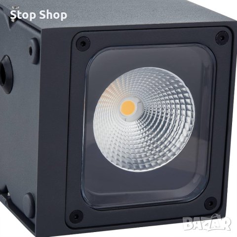 Lucande LED LED стенна лампа на открито Merjem (модерна) алуминиево сив цинк (2 лами, включени крушк, снимка 5 - Лампи за стена - 43940681