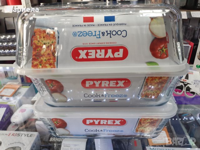 Стъклен съд за печене и съхранение 4литра Pyrex, снимка 2 - Кутии за съхранение - 43436991