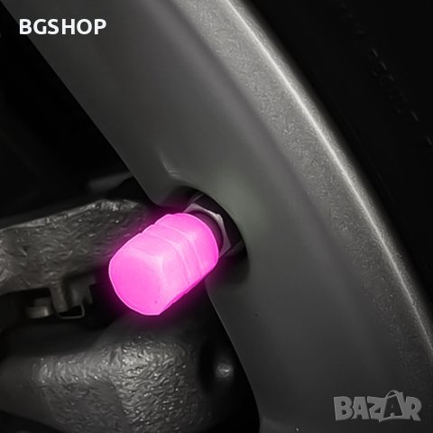 Светещи капачки за вентили на коли, мотори и колела - Pink, снимка 6 - Аксесоари и консумативи - 40575166