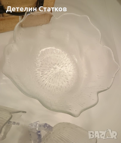 Винтидж стъклени купи в комплект Франция, снимка 2 - Чинии - 53011859