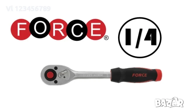 Тресчотка 1/4” 24 зъба ,FORCE