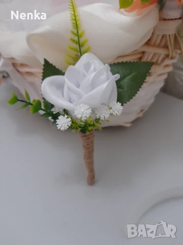 Сватбени Бутониери и гривни , снимка 8 - Сватбени аксесоари - 50913358