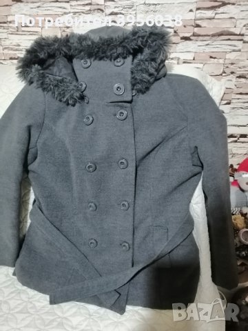 Дамско палто - размер ХХЛ тъмно сиво , снимка 1 - Якета - 43946740
