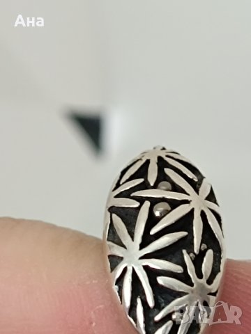 Красив пръстен сребро Буква АЕ, снимка 4 - Пръстени - 43985088
