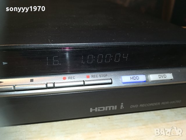 SONY RDR-HX750 USB/HDMI/HDD/DVD RECORDER 1504211649n, снимка 5 - Плейъри, домашно кино, прожектори - 32561512