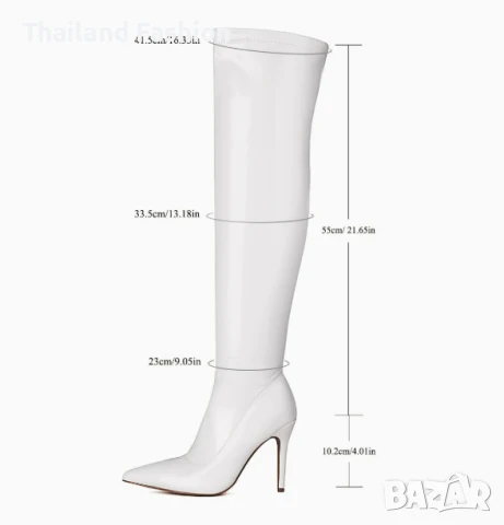 Лачени Ботуши с Ток (големи номера), снимка 6 - Дамски ботуши - 50854417