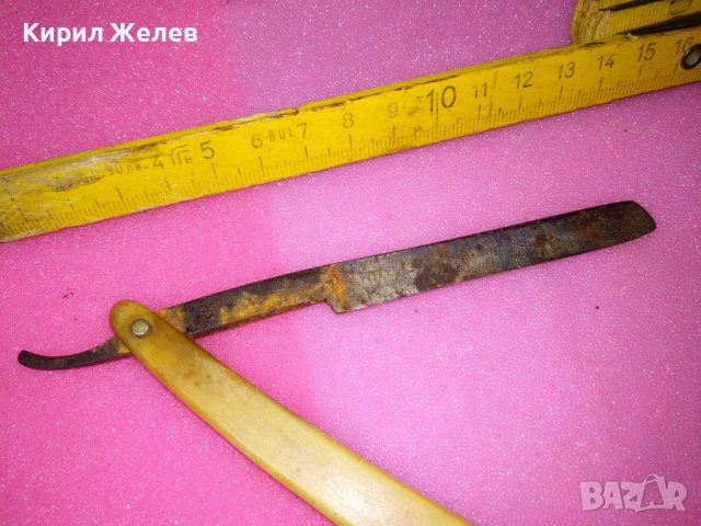 Старинен РЯДЪК КОЛЕКЦИОНЕРСКИ БРЪСНАЧ с РОГОВА ДРЪЖКА РЪЧНА ИЗРАБОТКА 22487, снимка 16 - Колекции - 44010481