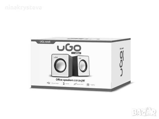 Тонколони uGo Offices, 6W RMS, 2.0, USB,30 - 20000 Hz,Бяло-Черни, снимка 2 - Тонколони - 32645411