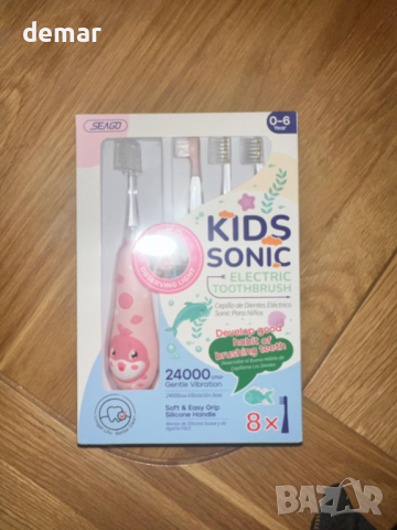 Seago Kids Електрическа четка за зъби, акумулаторна, 8 глави за четки за зъби, детска, розова, снимка 9 - Други - 44865020