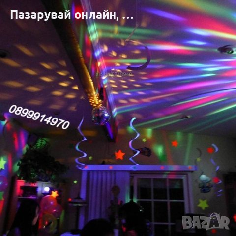  Въртяща се цветна диско парти LED лампа в формата на топка, магически кристален ефект, снимка 2 - Bluetooth тонколони - 40395012