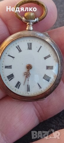 Сребърен,джобен часовник,цветен емайл,швейцарски, снимка 1 - Антикварни и старинни предмети - 43910412