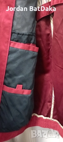 Бордо кожено велур яке М#, снимка 6 - Якета - 51588278