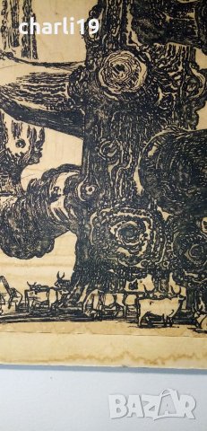 картина 1977г. С Георев, снимка 2 - Картини - 32478039