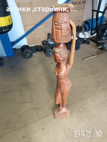 голяма дървена статуетка от масивно дърво!, снимка 10 - Статуетки - 52167017