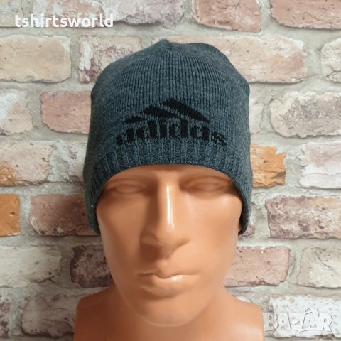 Нова зимна шапка на марката ADIDAS (Адидас) в сив цвят, снимка 3 - Шапки - 43374898