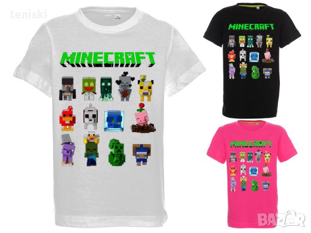 Тениски Minecraft 8 модела Всички размери и цветове, снимка 2 - Детски тениски и потници - 33189791