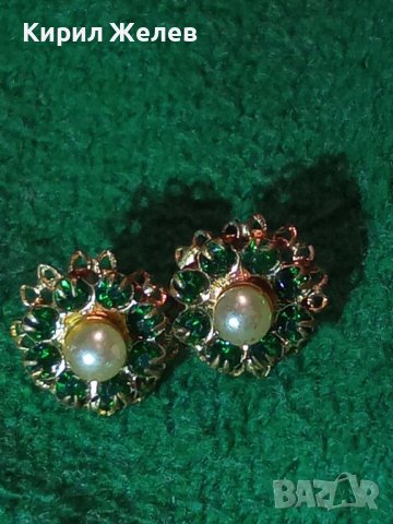 СТАРИННИ БРОНЗОВИ ФИЛИГРАННИ ПОЗЛАТЕНИ СКЪПОЦЕННИ АР ДЕКО ПЕРЛЕНИ ОБЕЦИ с ФАСЕТ КАМЪНИ ПЕРИДОТ 24426, снимка 13 - Антикварни и старинни предмети - 33958095