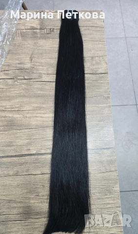 естествена черна коса 70 см, снимка 3 - Аксесоари за коса - 52612682