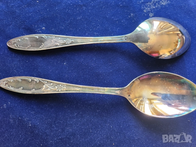 лъжици - комплект 6 броя от мелхиор, посребрени/позлатени, мод.Пламя, чисто нови,неползвани, в кутия, снимка 3 - Прибори за хранене, готвене и сервиране - 51465323